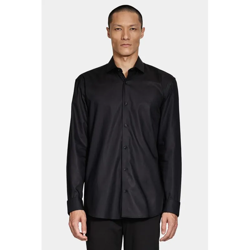 Camisa Slim Manga Longa Algodão Pima Preto - P
