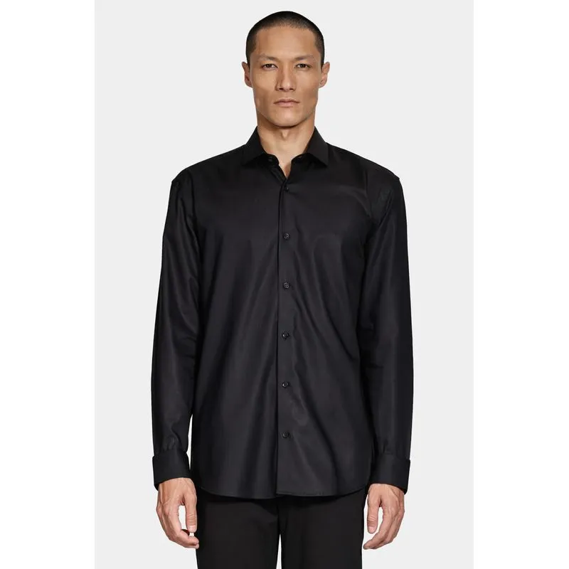 Camisa Slim Manga Longa Algodão Pima Preto - G