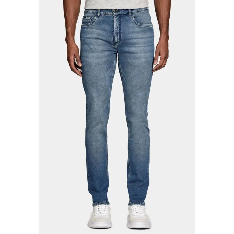 Calça Jeans Slim Comfort Vintage Azul Medio - 46