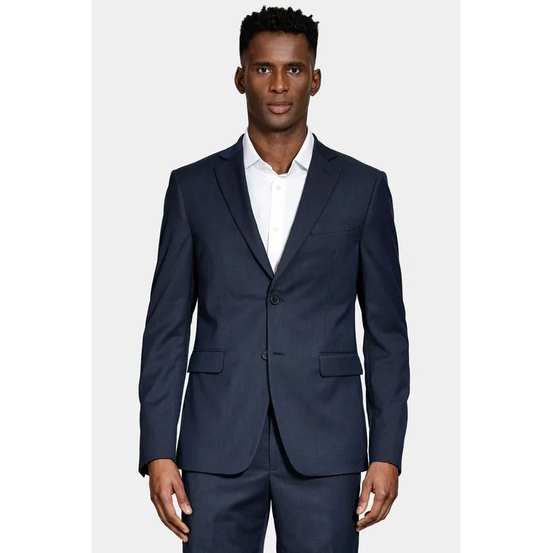 Costume Super Slim Mini Xadrez Marinho - 56