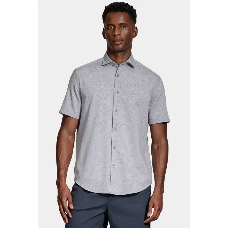 Camisa Manga Curta Capri Mescla Azul - P