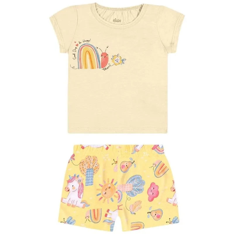 Conjunto Elian Infantil Menina Verão Estampa Encantada 1/3 - 211617-MARFIM-2