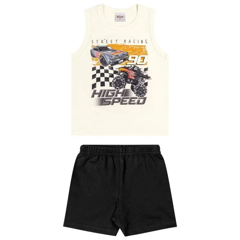 Conjunto Elian Infantil Menino Verão Estampa Frontal 4/8 - 221617-NATURAL-6