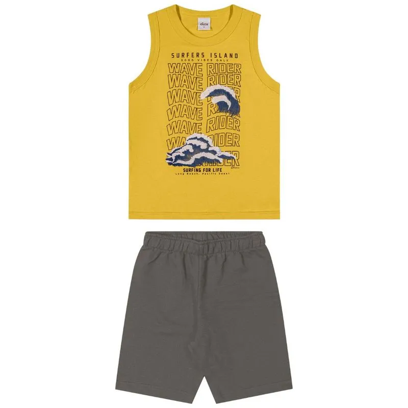 Conjunto Elian Infantil Menino Verão Estampa Sortidas 4/8 - 241399-AMARELO.MANGA-4