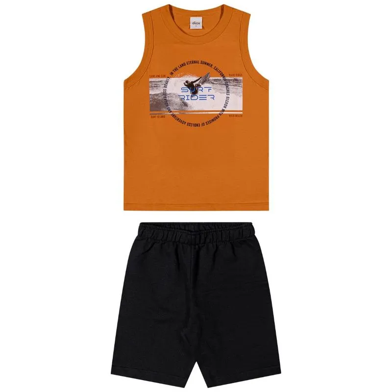 Conjunto Elian Infantil Menino Verão Estampa Sortidas 4/8 - 241399-LARANJA-8
