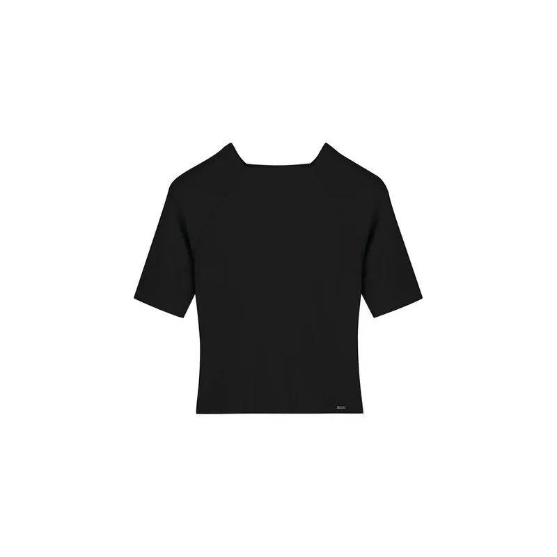 Blusa Feminina Regular Decote Quadrado Marialícia Preto P