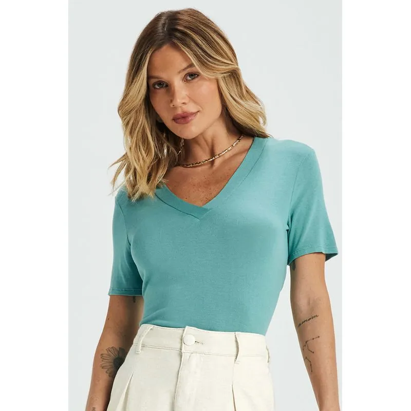 Blusa Feminina Malha Tricô de Viscose Marialícia Verde P