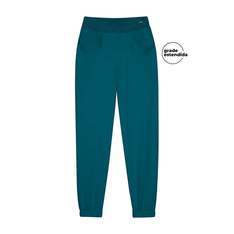 Calça Jogger Feminina Com Bolsos Marialícia Verde P