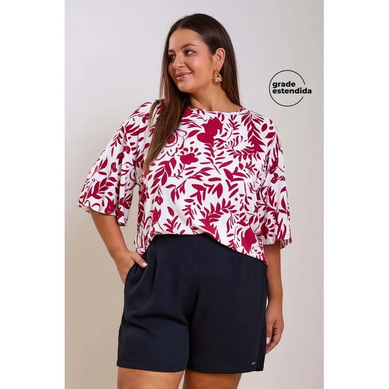 Short Feminino Alfaiataria Creponado Marialícia Preto G3