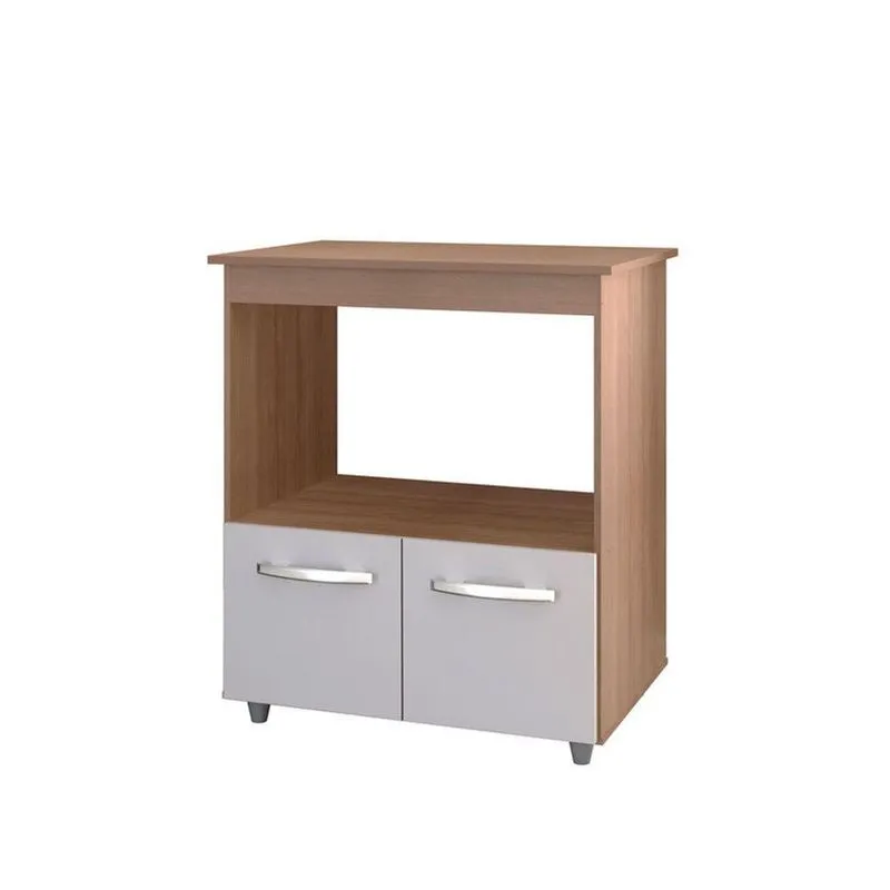 Multiuso Compacto Ângela 2 Portas 2 Prateleiras Mdp 75cm Savana E Off White Pallazio