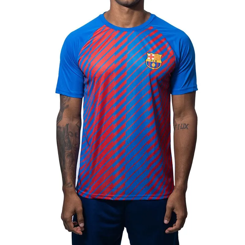 Camiseta Balboa Barcelona Masculina Azul/Vermelho Performance GG
