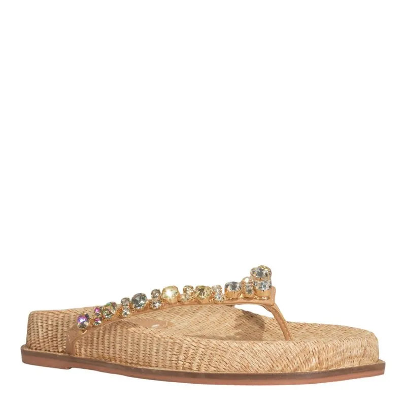 Papete Pedrarias Napa Soft Bege Palha 38
