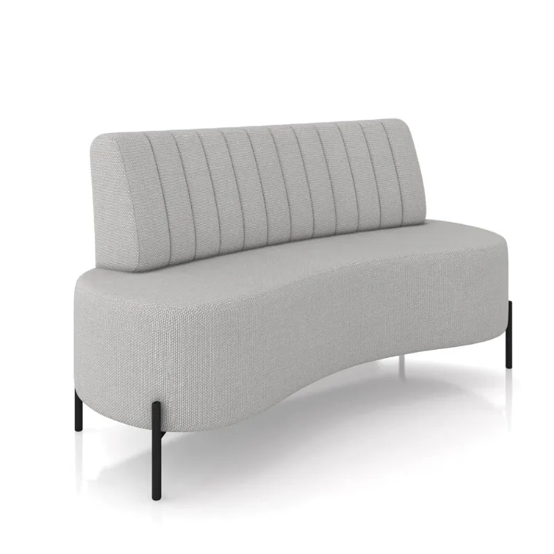 Sofá 2 Lugares Living 160cm Pé Ferro Pto Maraú Linho Cinza K01 - D'Rossi