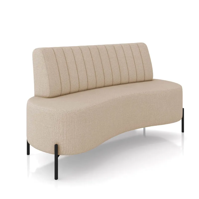 Sofá 2 Lugares Living 135cm Pé Ferro Pto Maraú Linho Bege K01 - D'Rossi