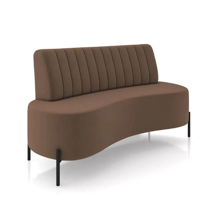 Sofá 2 Lugares Living 135cm Pé Ferro Pto Maraú Veludo K01 - D\'rossi Cor Marrom