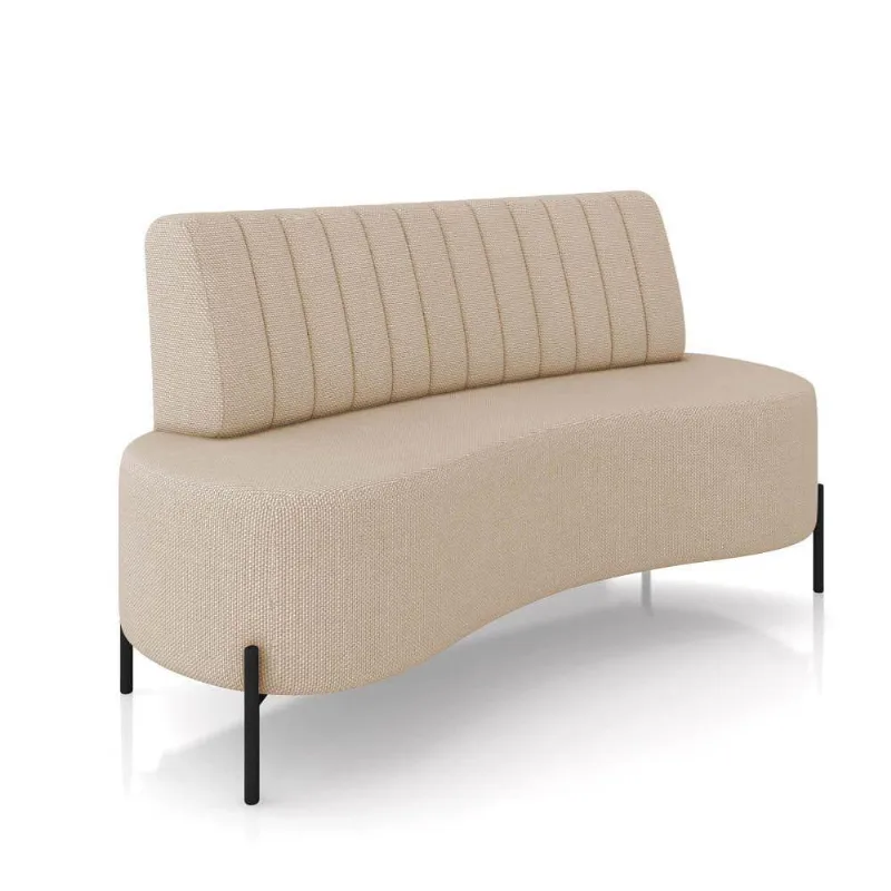 Sofá 2 Lugares Living 160cm Pé Ferro Pto Maraú Linho K01 - D\'rossi Cor Bege