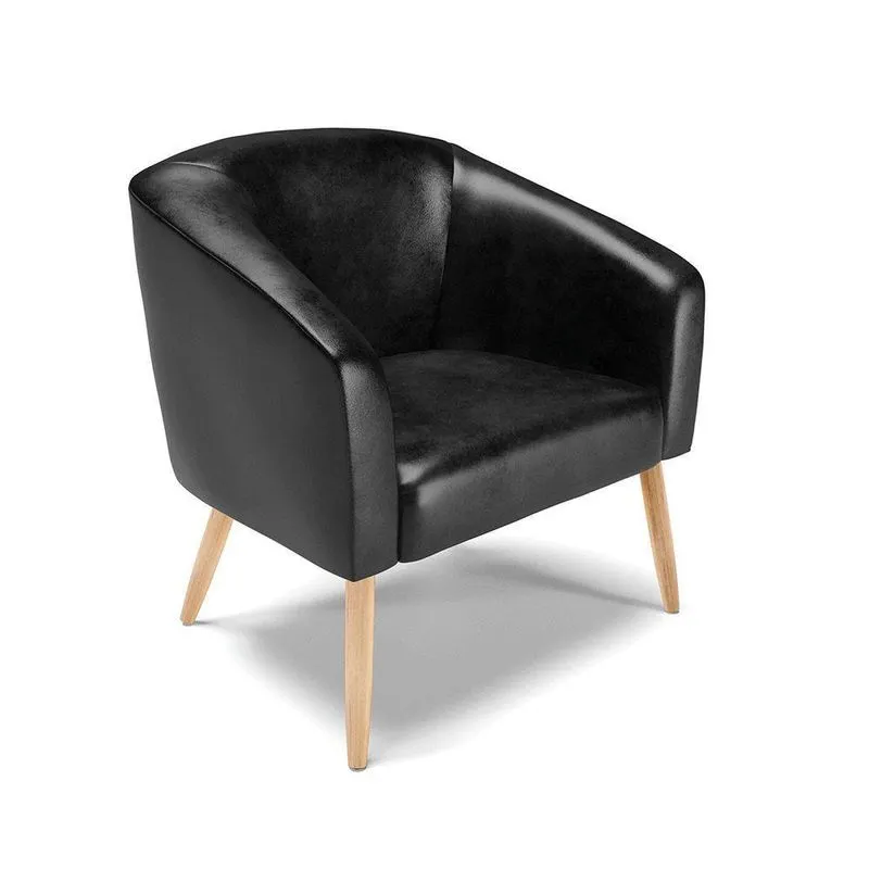 Cadeira Sala De Jantar Pé Palito Natural Stella Sintético Pu D03 - D'rossi Cor Preto