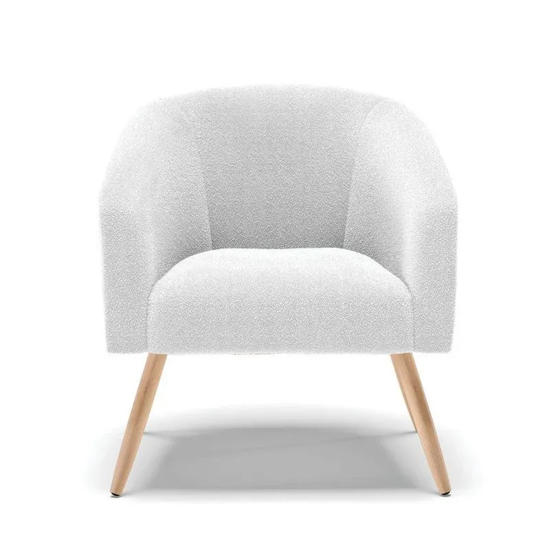 Cadeira Sala De Jantar Pé Palito Natural Stella Bouclê D03 - D\'rossi Cor Off White