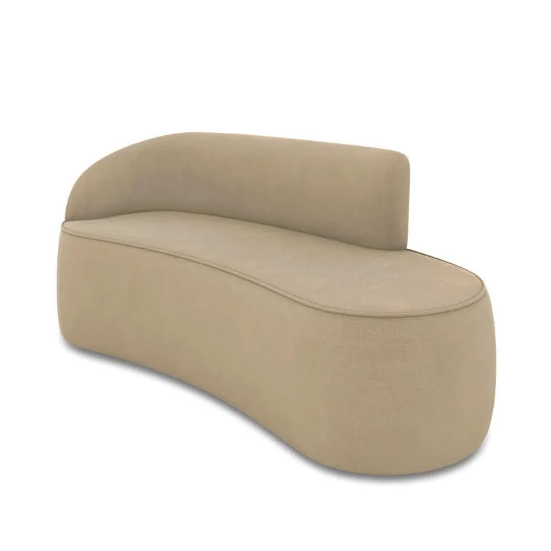 Sofá 2 Lugares Orgânico 140 Cm Morgan Suede Marrom Rato D03 - D'rossi
