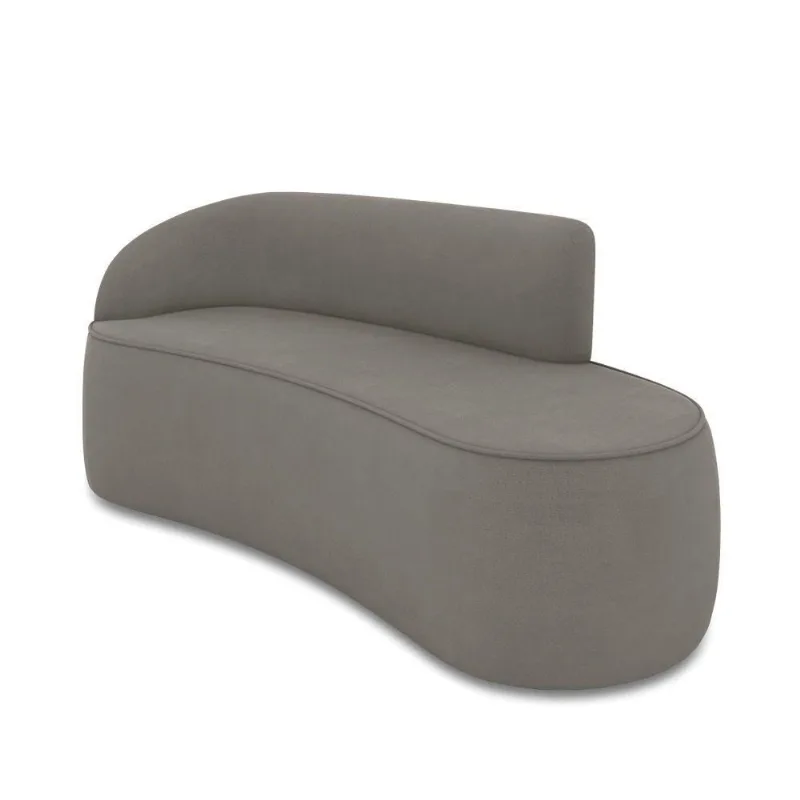 Sofá 3 Lugares Orgânico 180 Cm Morgan Suede Grafite D03 - D'rossi