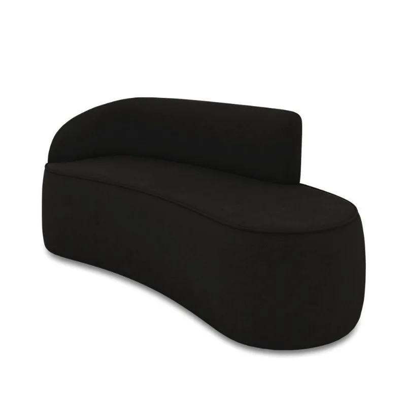 Sofá 3 Lugares Orgânico 180 Cm Morgan Suede Preto D03 - D'rossi