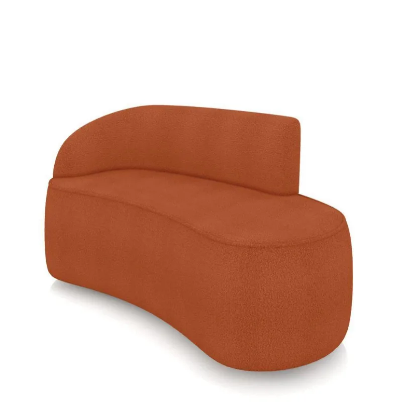 Sofá 2 Lugares Orgânico 140 Cm Morgan Bouclê Terracota D03 - D'rossi