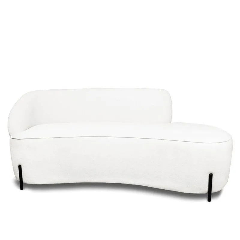 Sofá 4 Lugares Orgânico 220cm Pé Ferro Pto Morgan Bouclê Off White L01 - D'rossi