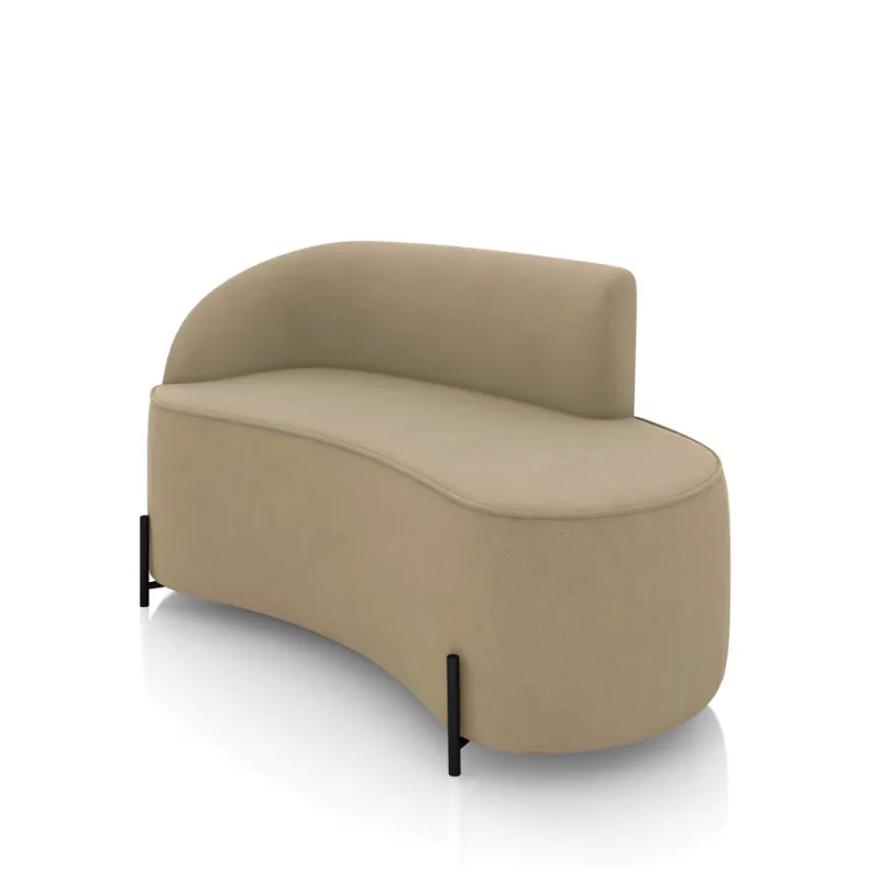 Sofá 2 Lugares Orgânico 140cm Pé Ferro Preto Morgan Suede D03 - D'Rossi Marrom Rato