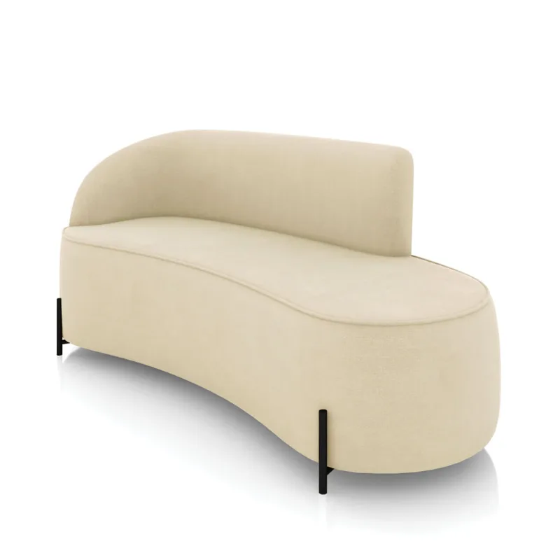 Sofá 3 Lugares Orgânico 180cm Pé Ferro Preto Morgan Suede D03 - D'Rossi Marrom