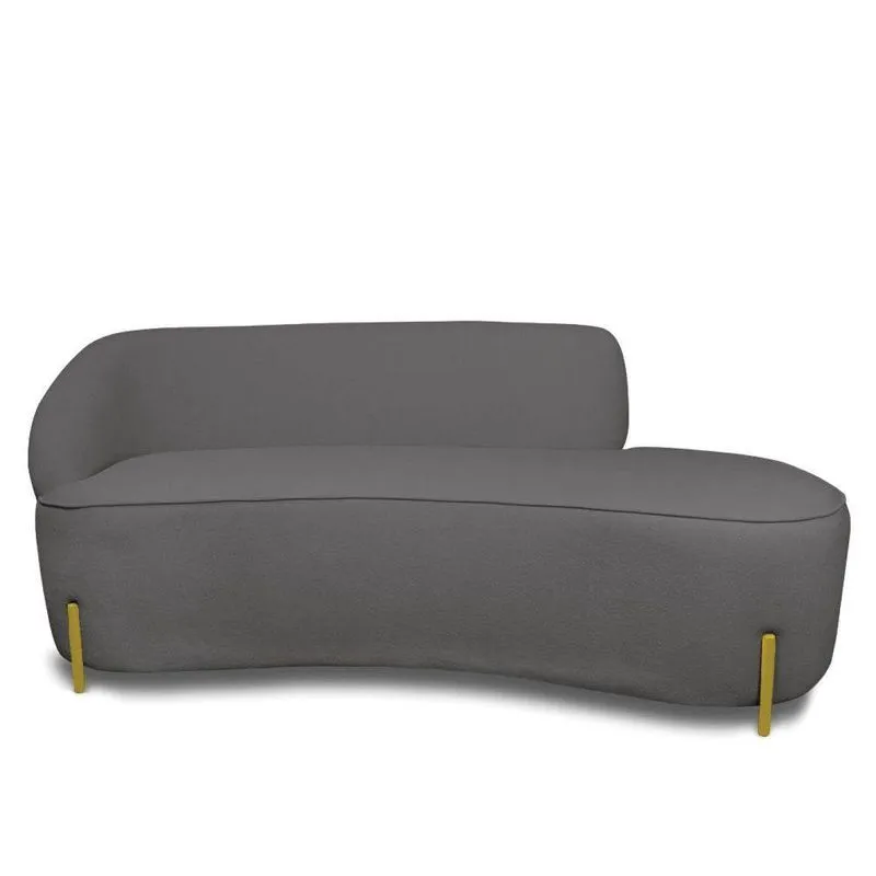 Sofá 3 Lugares Orgânico 180cm Pé Ferro Dou Morgan Bouclê L01 - D'rossi Cor Grafite
