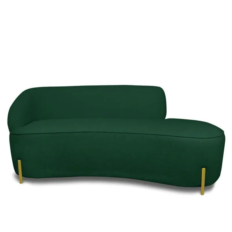 Sofá 3 Lugares Orgânico 180cm Pé Ferro Dou Morgan Bouclê L01 - D'rossi Cor Verde