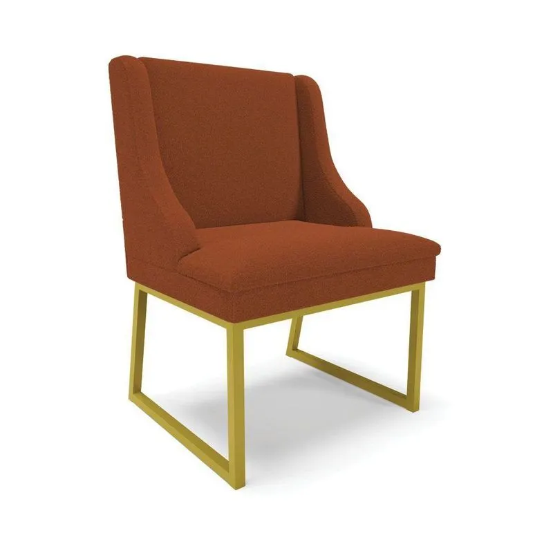 Cadeira Sala De Jantar Industrial Dourado Liz Bouclê Terra D03 - D'rossi
