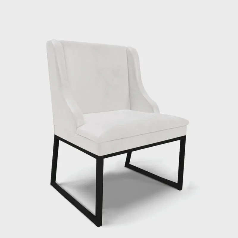 Cadeira Sala de Jantar Industrial Preto Liz Sintético pu Branco D03 - D'Rossi
