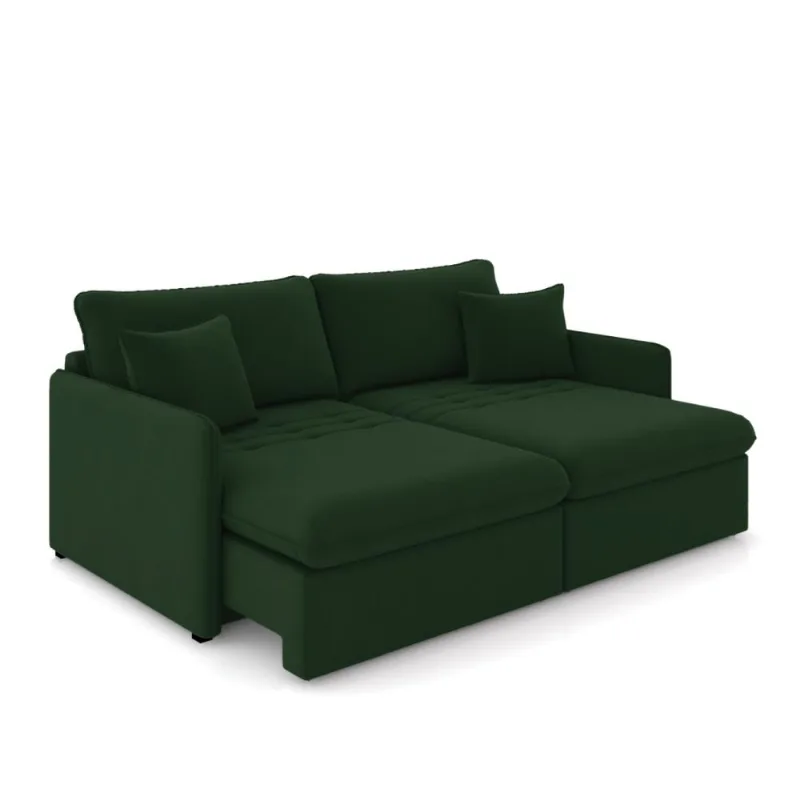 Sofá Retrátil Reclinável 2 Lugares 154cm Maili Veludo Verde K01 - D'Rossi
