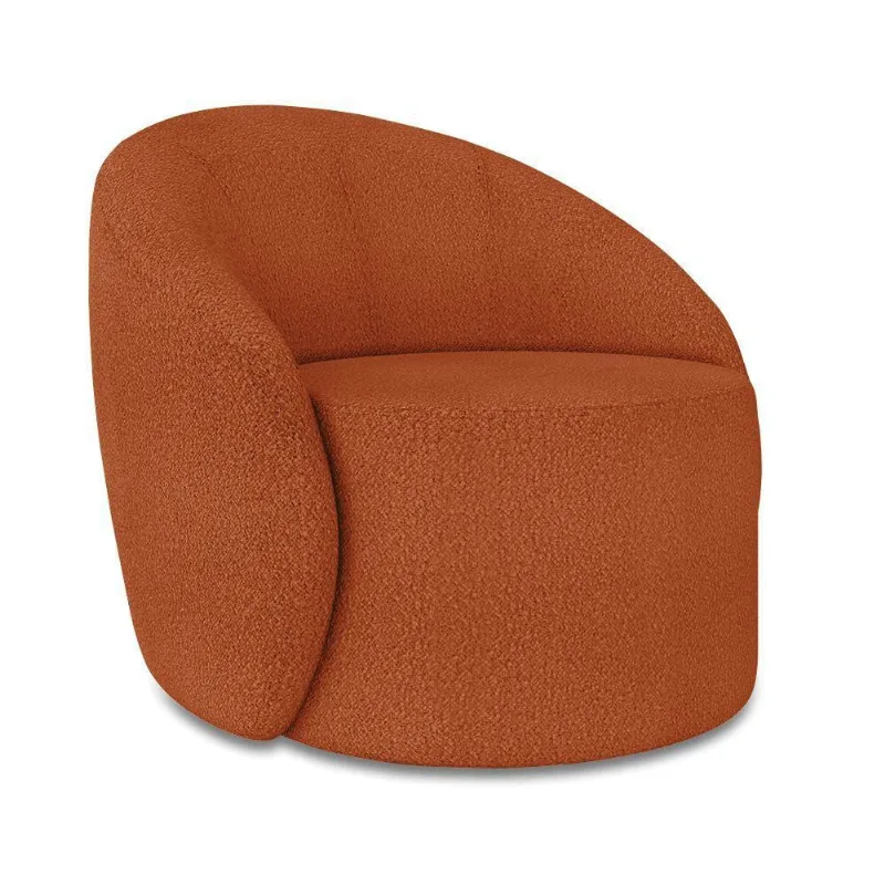 Poltrona Decorativa Orgânica Giratória Lua Bouclê Terra D03 - D'rossi