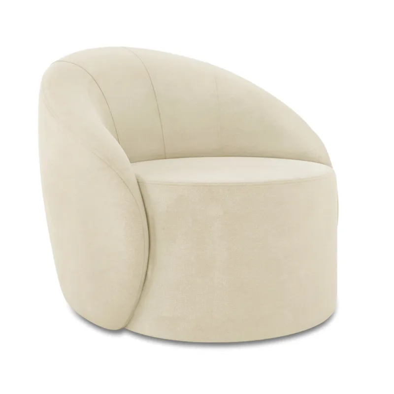 Poltrona Decorativa Orgânica Lua Suede Bege D03 - D'Rossi