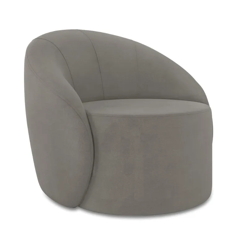 Poltrona Decorativa Orgânica Lua Suede Grafite D03 - D'Rossi