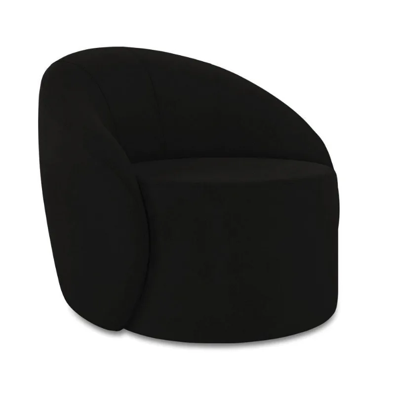 Poltrona Decorativa Orgânica Lua Suede Preto D03 - D'rossi