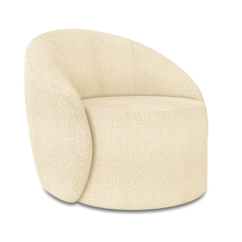 Poltrona Decorativa Orgânica Lua Bouclê Bege D03 - D'Rossi