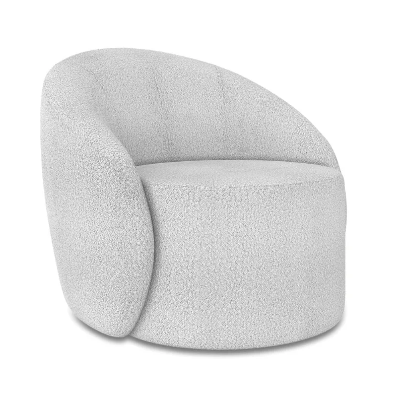 Poltrona Decorativa Orgânica Lua Bouclê Cinza D03 - D'Rossi