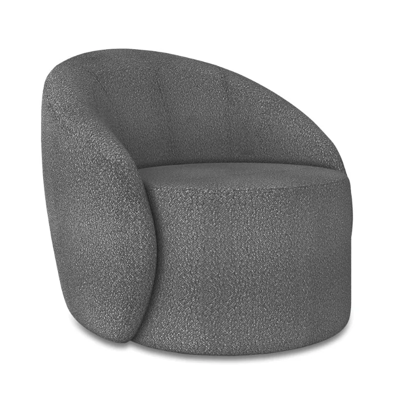 Poltrona Decorativa Orgânica Lua Bouclê Grafite D03 - D'Rossi