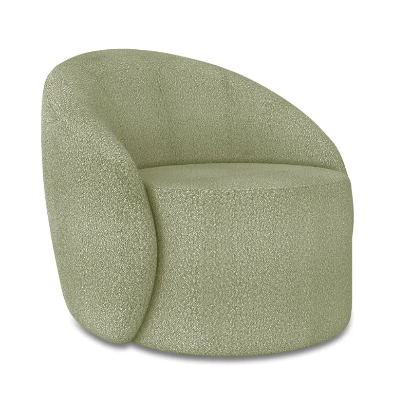 Poltrona Decorativa Orgânica Lua Bouclê Pistache D03 - D'Rossi
