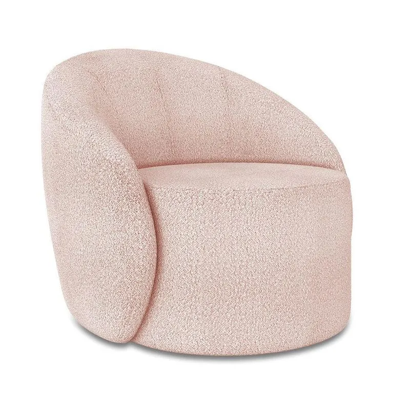 Poltrona Decorativa Orgânica Lua Bouclê Rosê D03 - D'rossi
