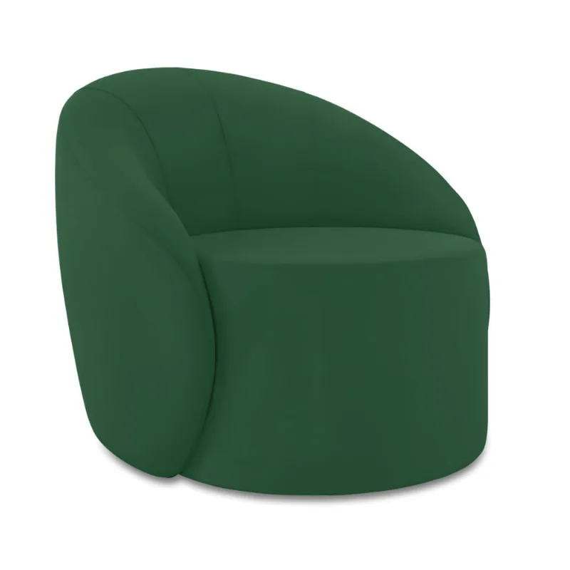 Poltrona Decorativa Orgânica Lua Veludo Verde D03 - D'Rossi