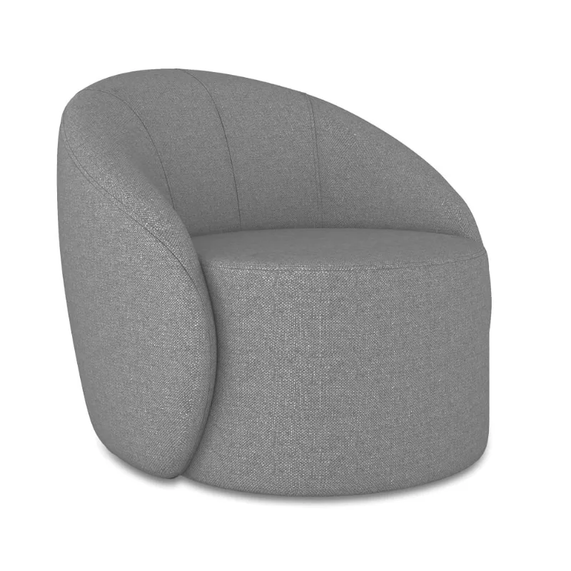 Poltrona Decorativa Orgânica Lua Linho Grafite D03 - D'Rossi