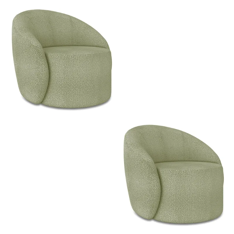 Poltrona Orgânica Giratória kit 2 Lua Bouclê D03 - D'Rossi Verde Pistache