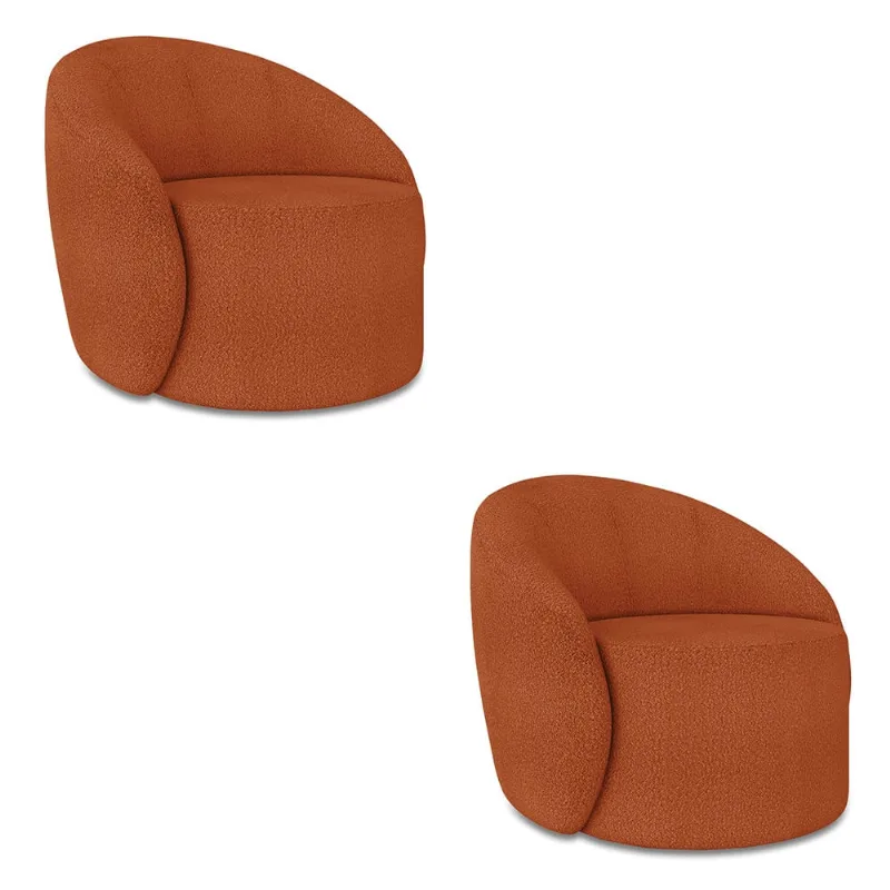 Poltrona Orgânica Giratória kit 2 Lua Bouclê D03 - D'Rossi Terra