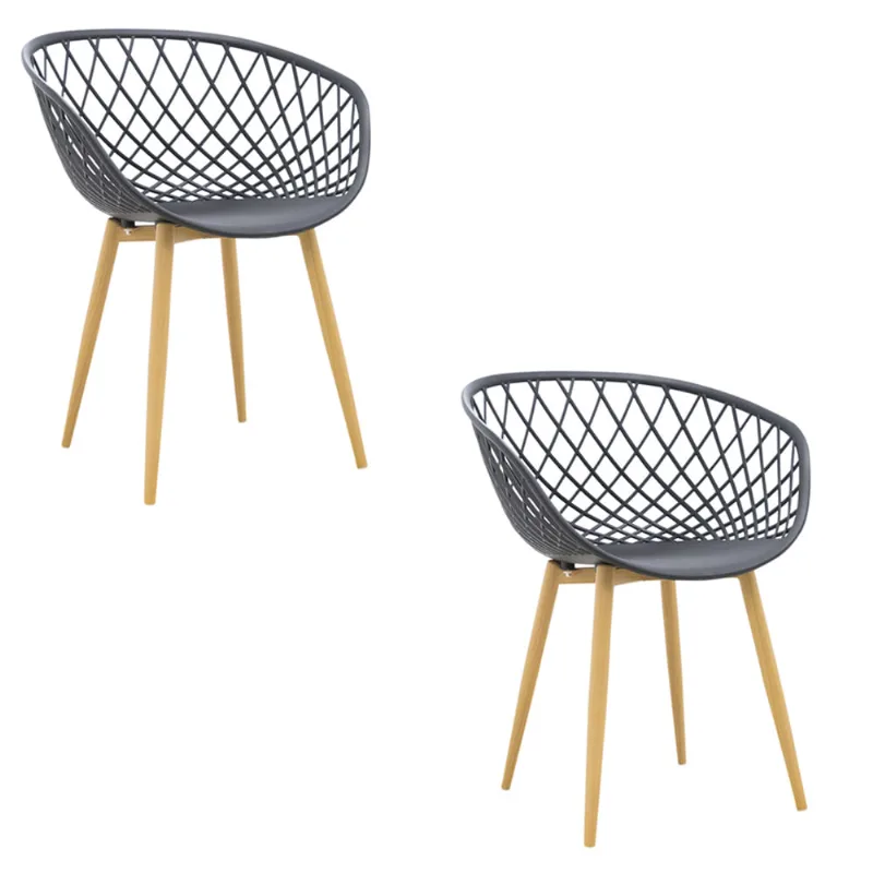 Cadeira Sala Jantar Braços Polipropileno kit2 Clarice Preto R02 - D'Rossi