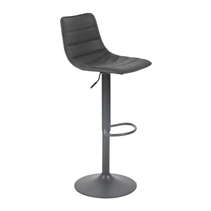 Banqueta Alta Bete Preto Base Giratória De Metal Preto R02 - DRossi