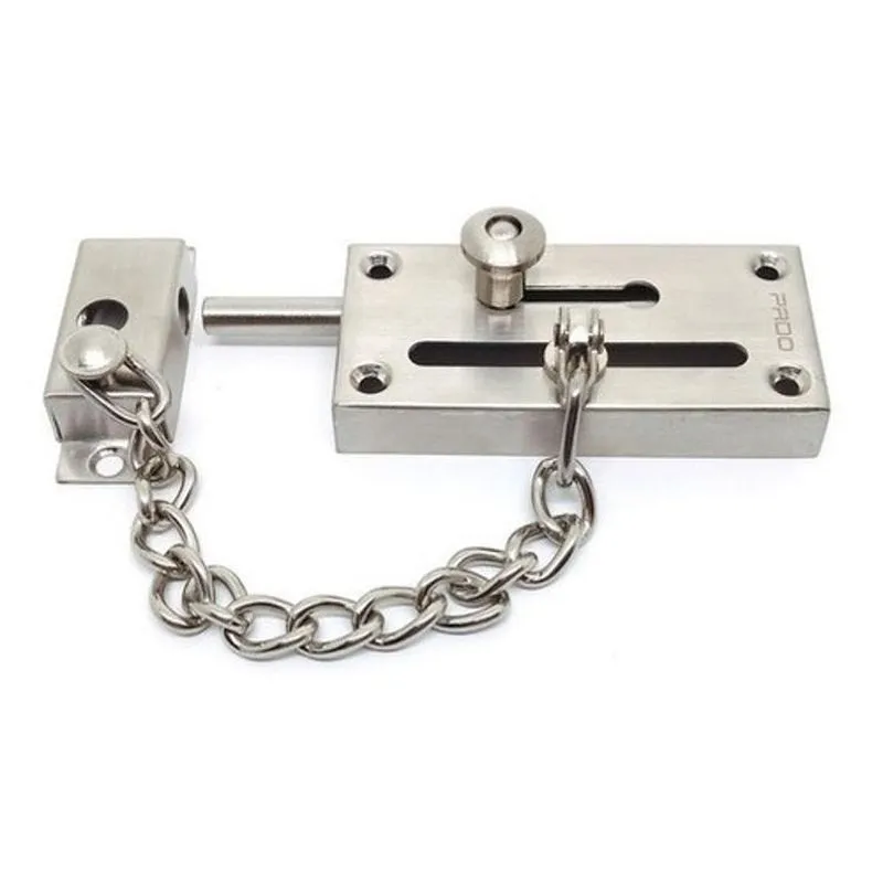 Fecho De Segurança Para Porta Com Corrente 2 Em 1 Novidade